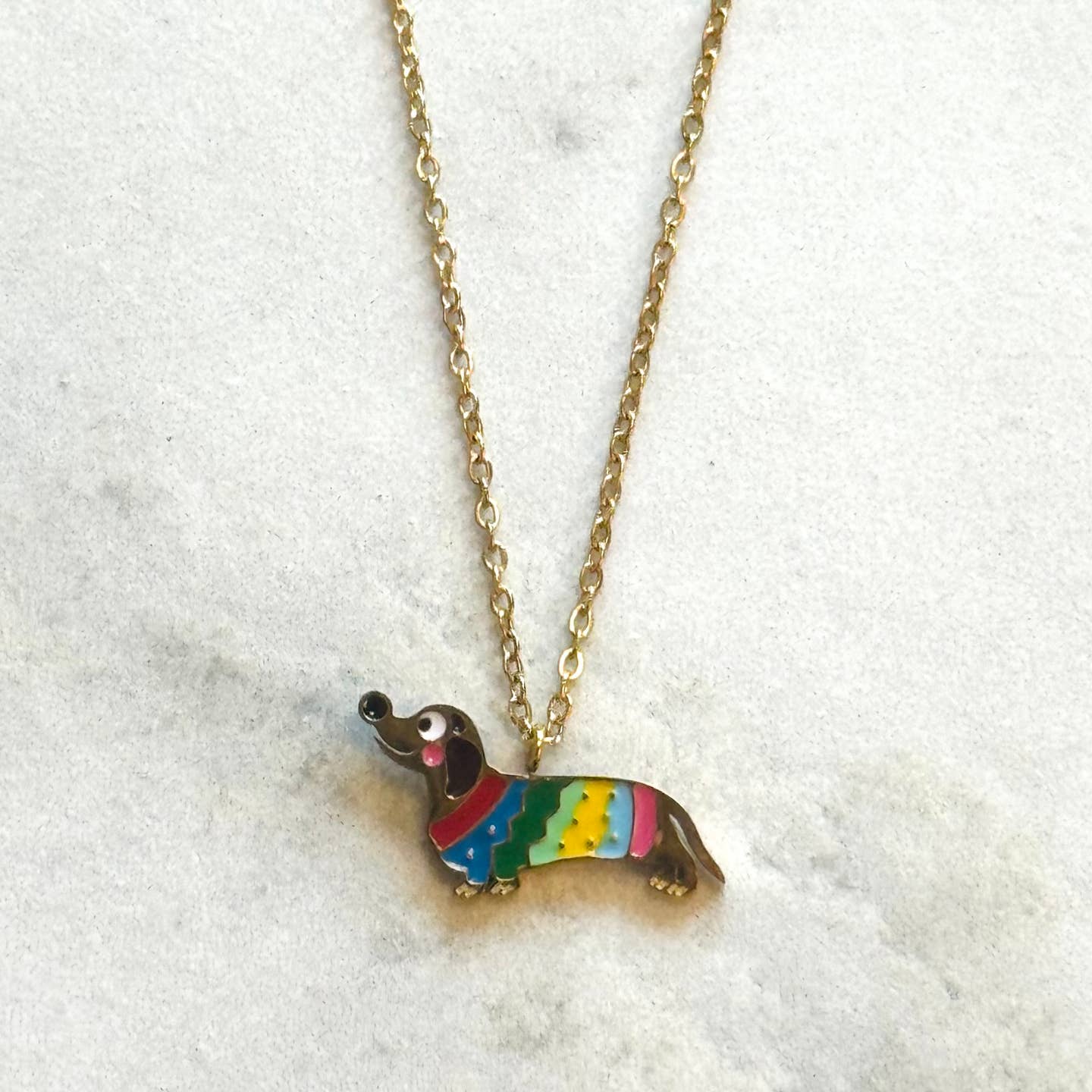 Collier émail Teckel