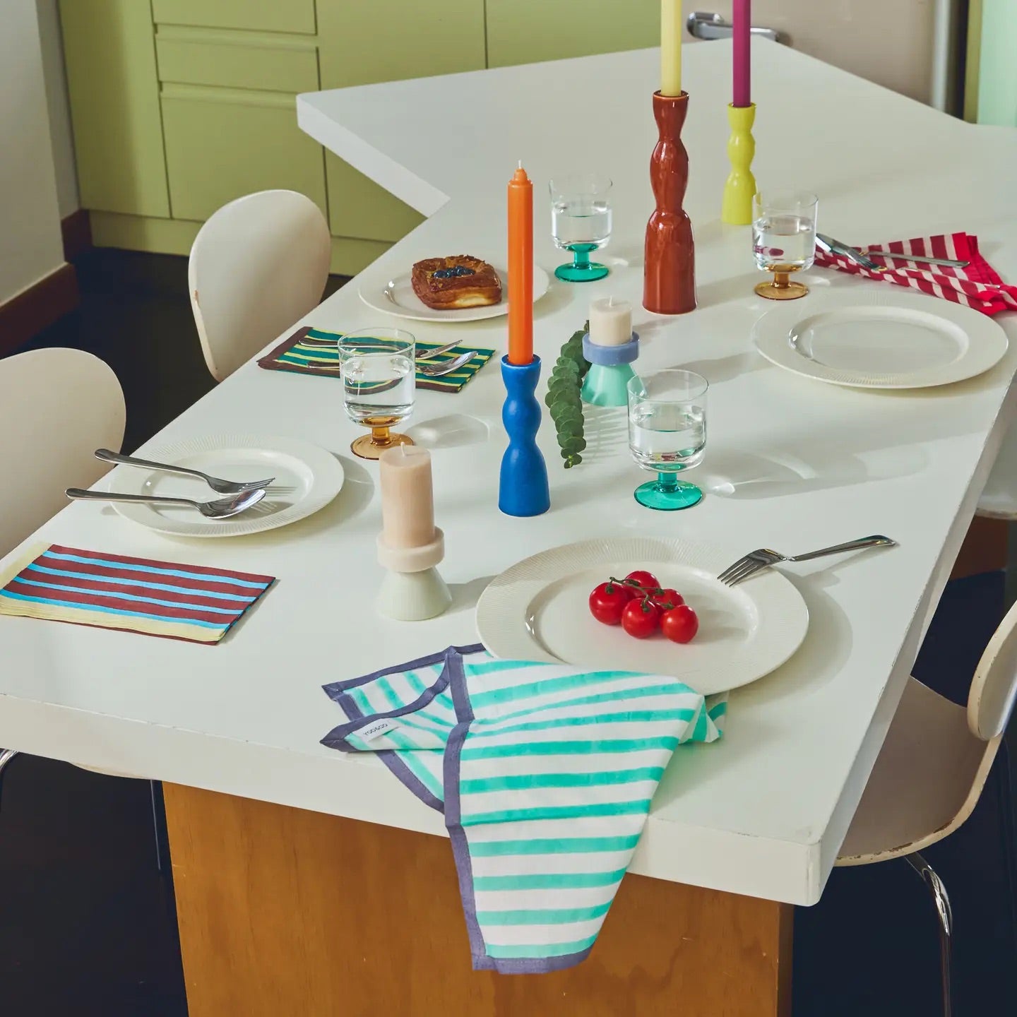 Serviettes de table rayées (Lot de 2)