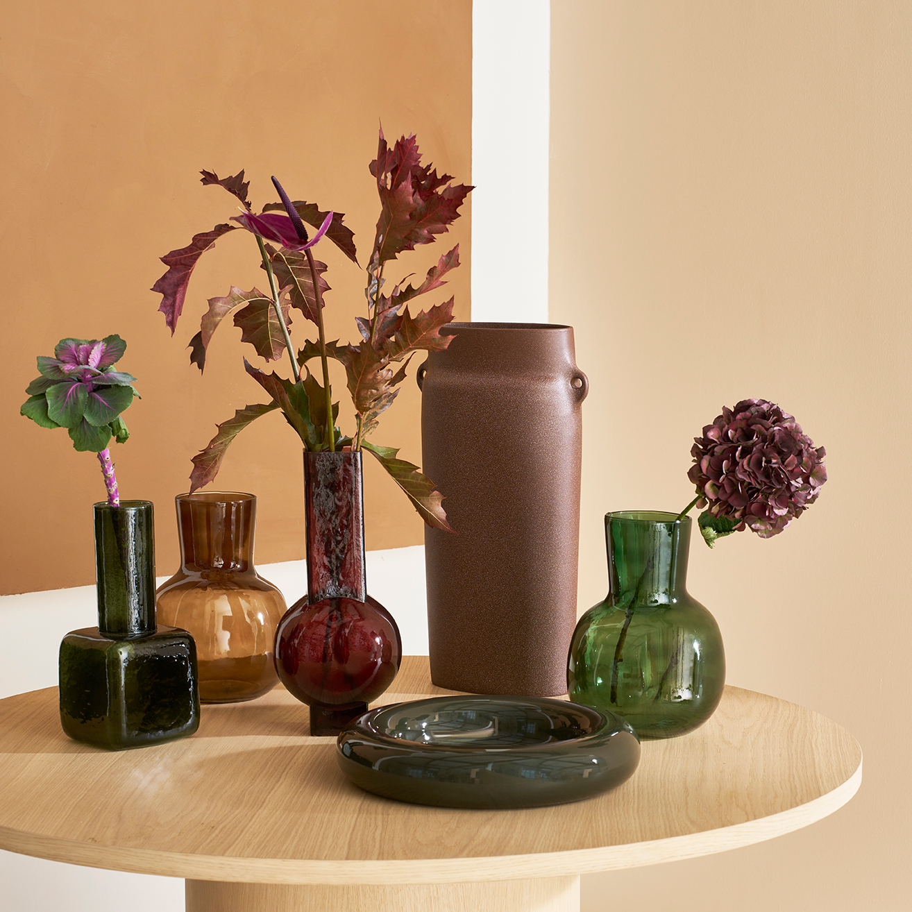 Recycled glass ball vase