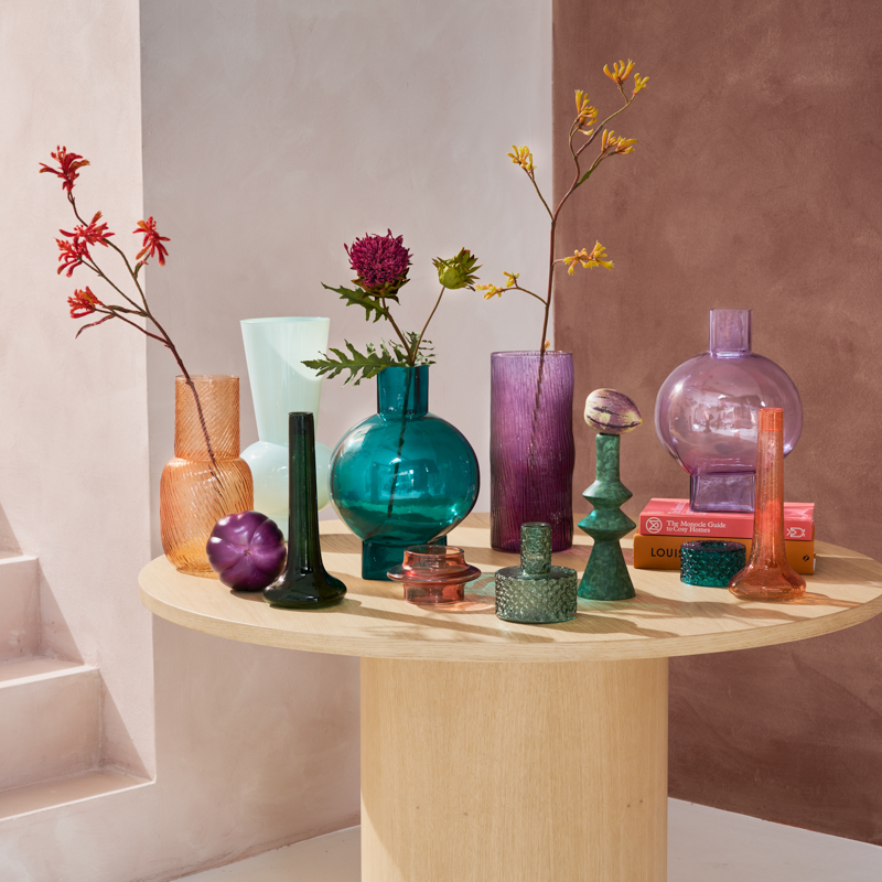 Recycled glass candle holder (M)