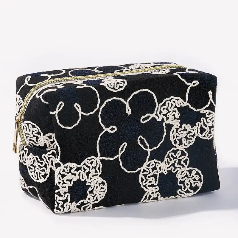 Trousse à maquillage Fleurs Brodées