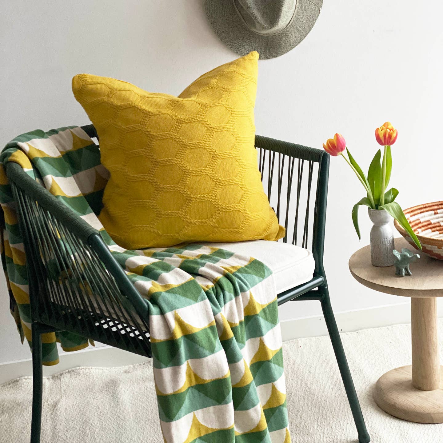 Couverture en coton jacquard