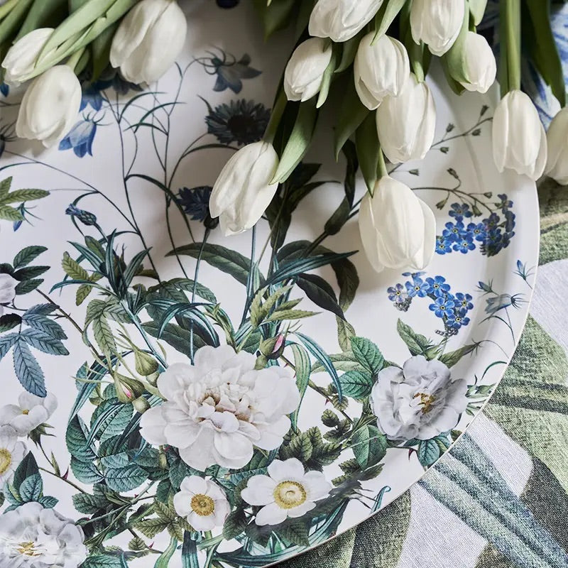Plateau rond Fleurs Bleues (Ø38 cm)