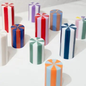 Bougie Pilier Rayée (S)