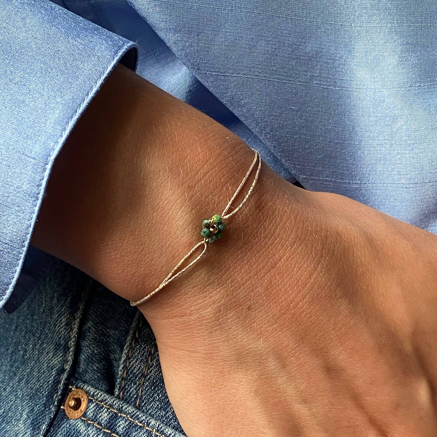 Bracelet SALIDA fleur turquoise