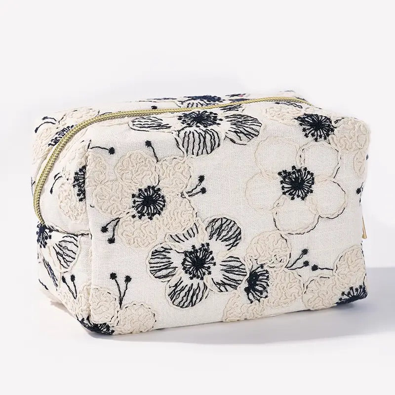Trousse à maquillage Fleurs Brodées