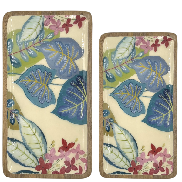 Plateau rectangulaire en manguier laqué