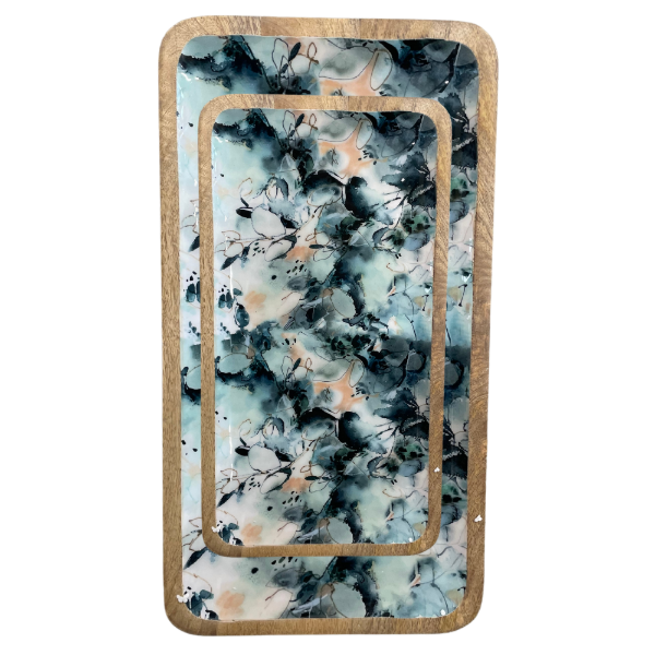 Plateau rectangulaire en manguier laqué