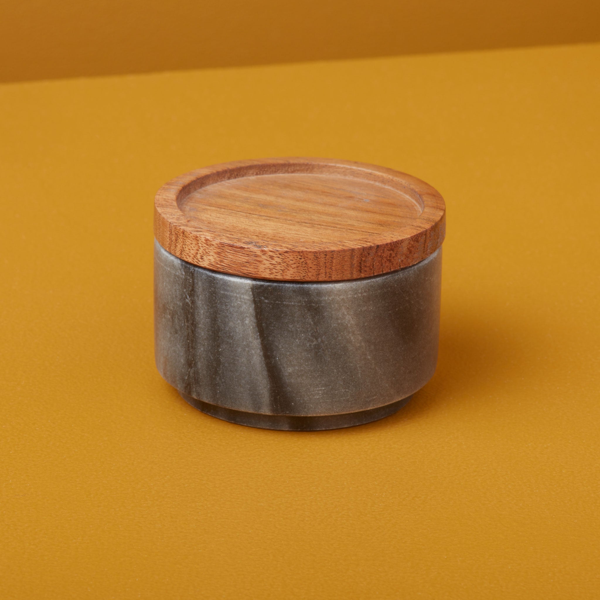 Pot à épices marbre et teck