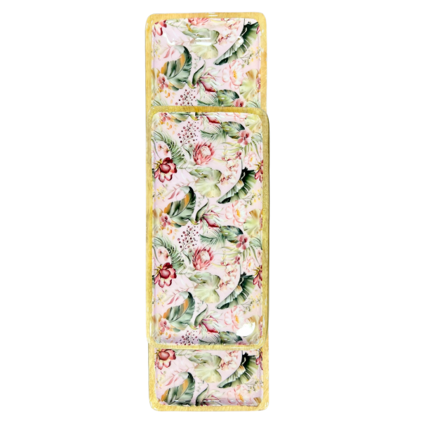Plateau rectangulaire en manguier laqué