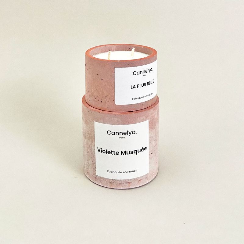 Bougie - Pot en béton (S)