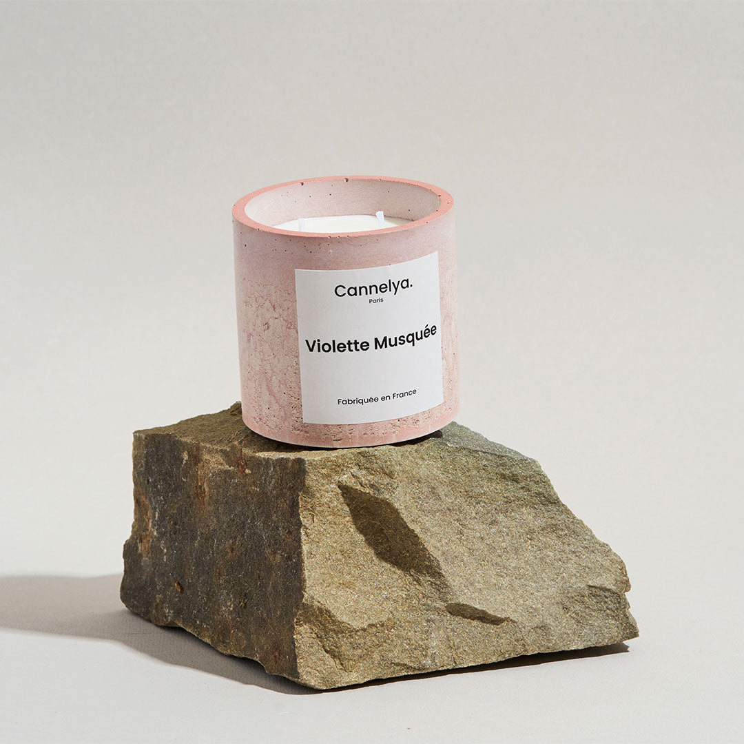 Bougie - Pot en béton (L)