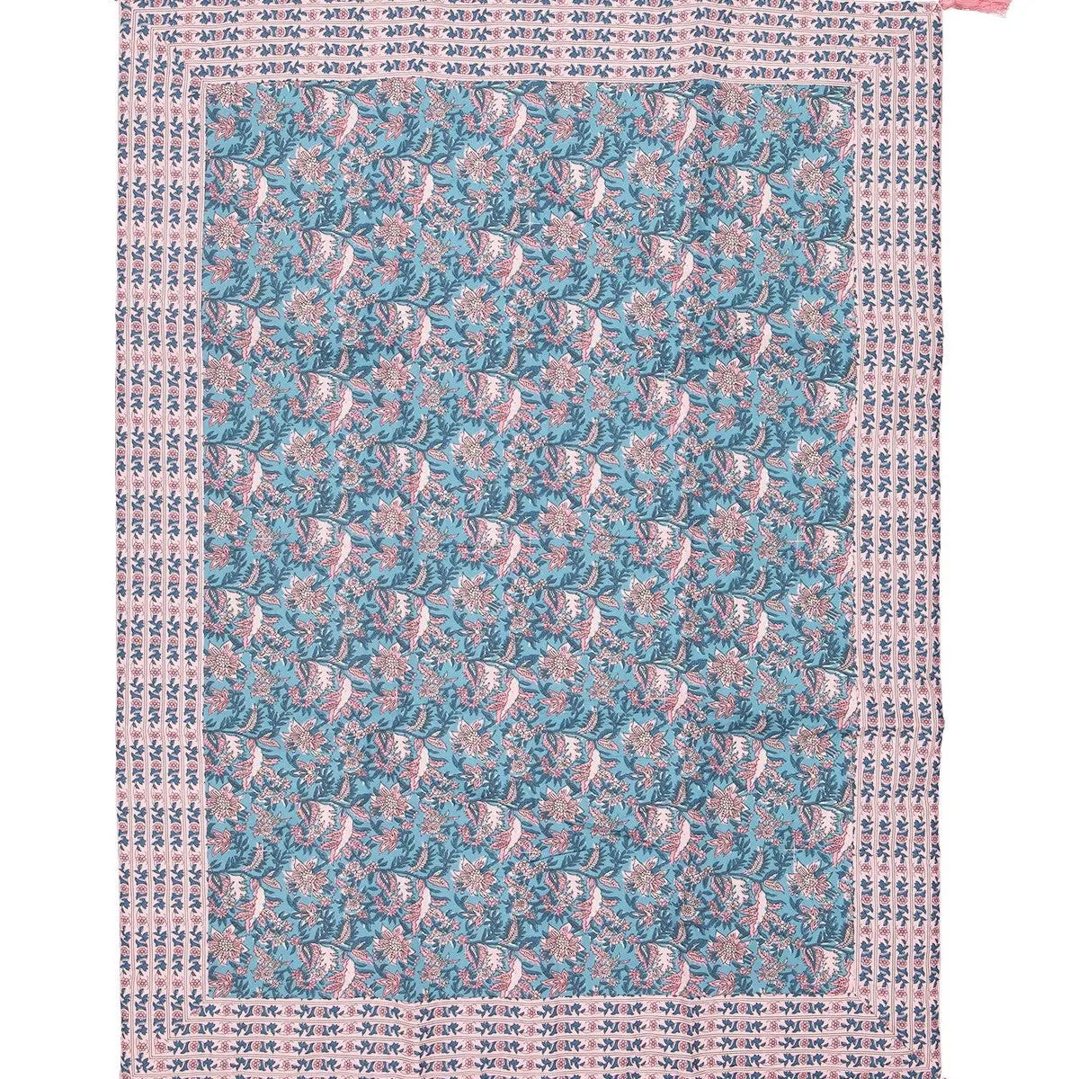Courtepointe réversible Turquoise/Rose