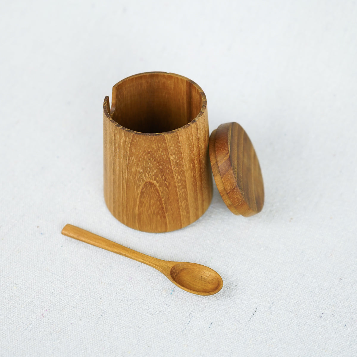 Pot à condiment en teck