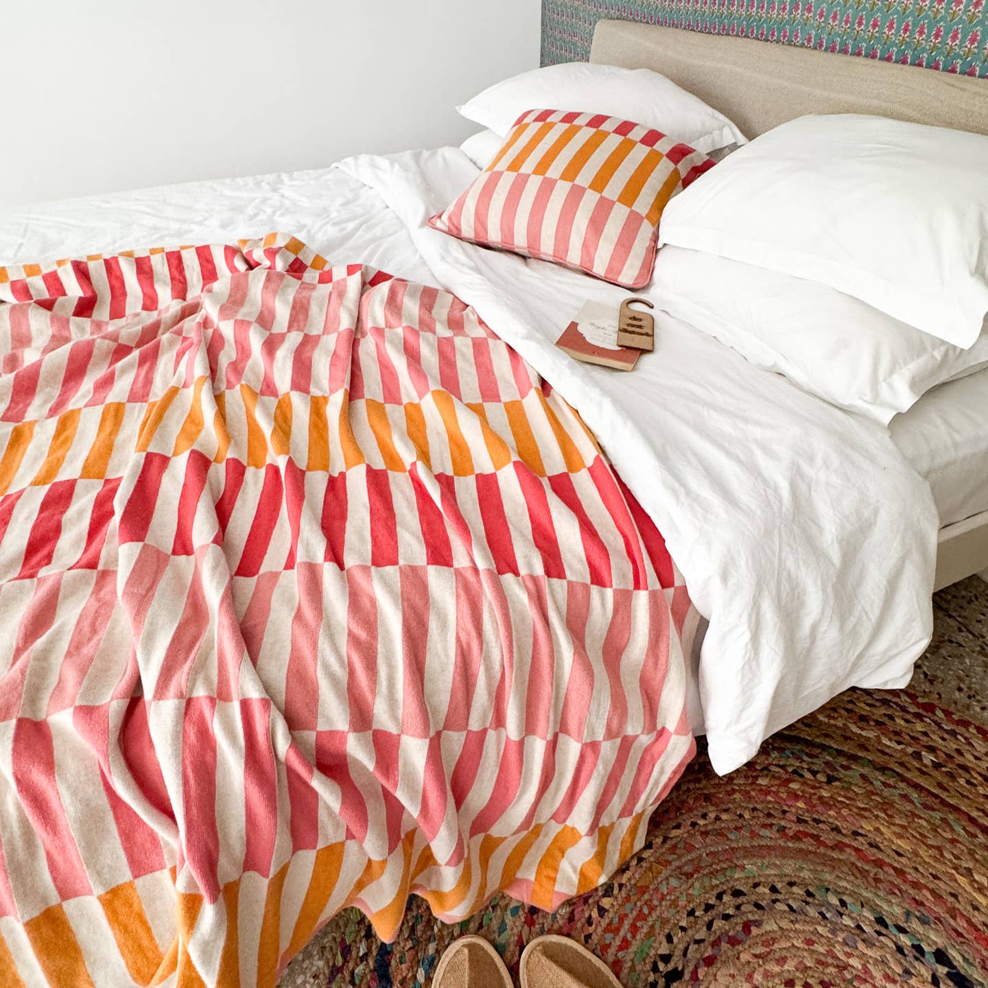 Couverture en coton jacquard