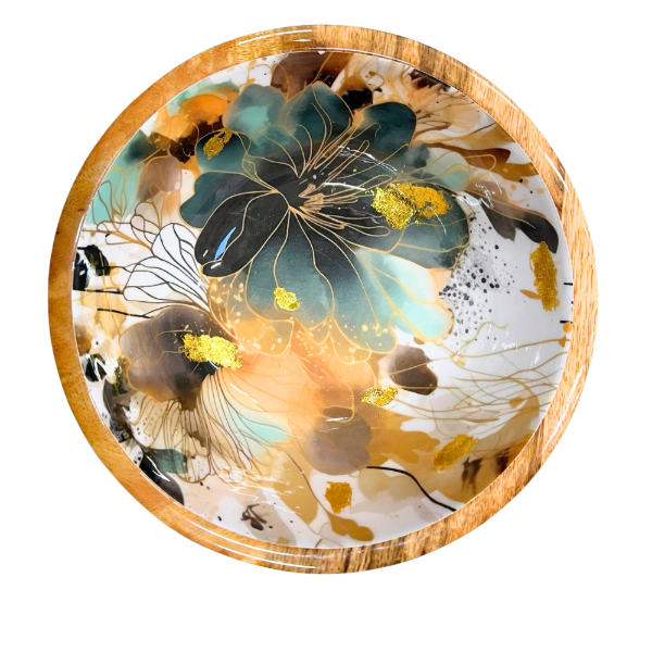 Saladier en manguier laqué XL (35 cm)