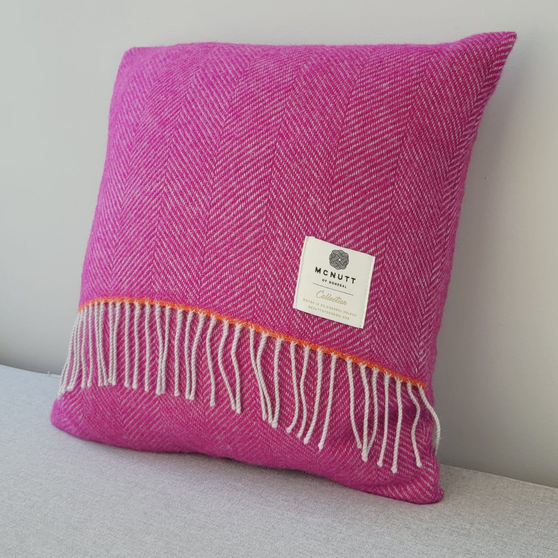 Coussin laine frangé UNI