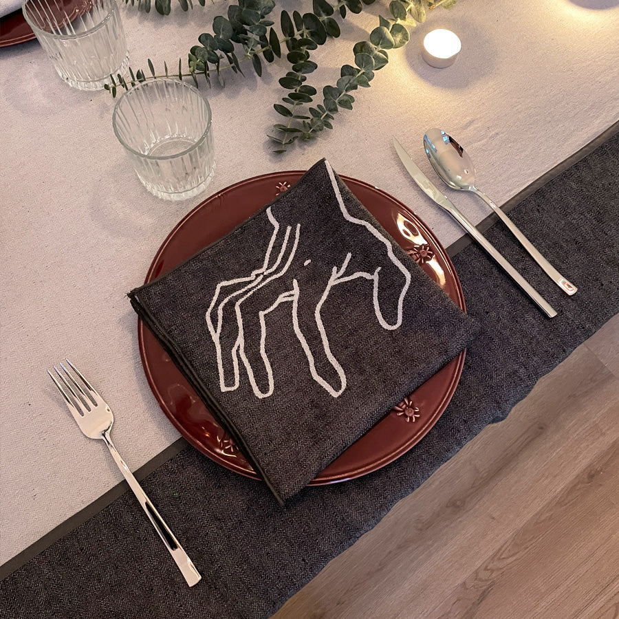 Serviette de table réversible en jacquard