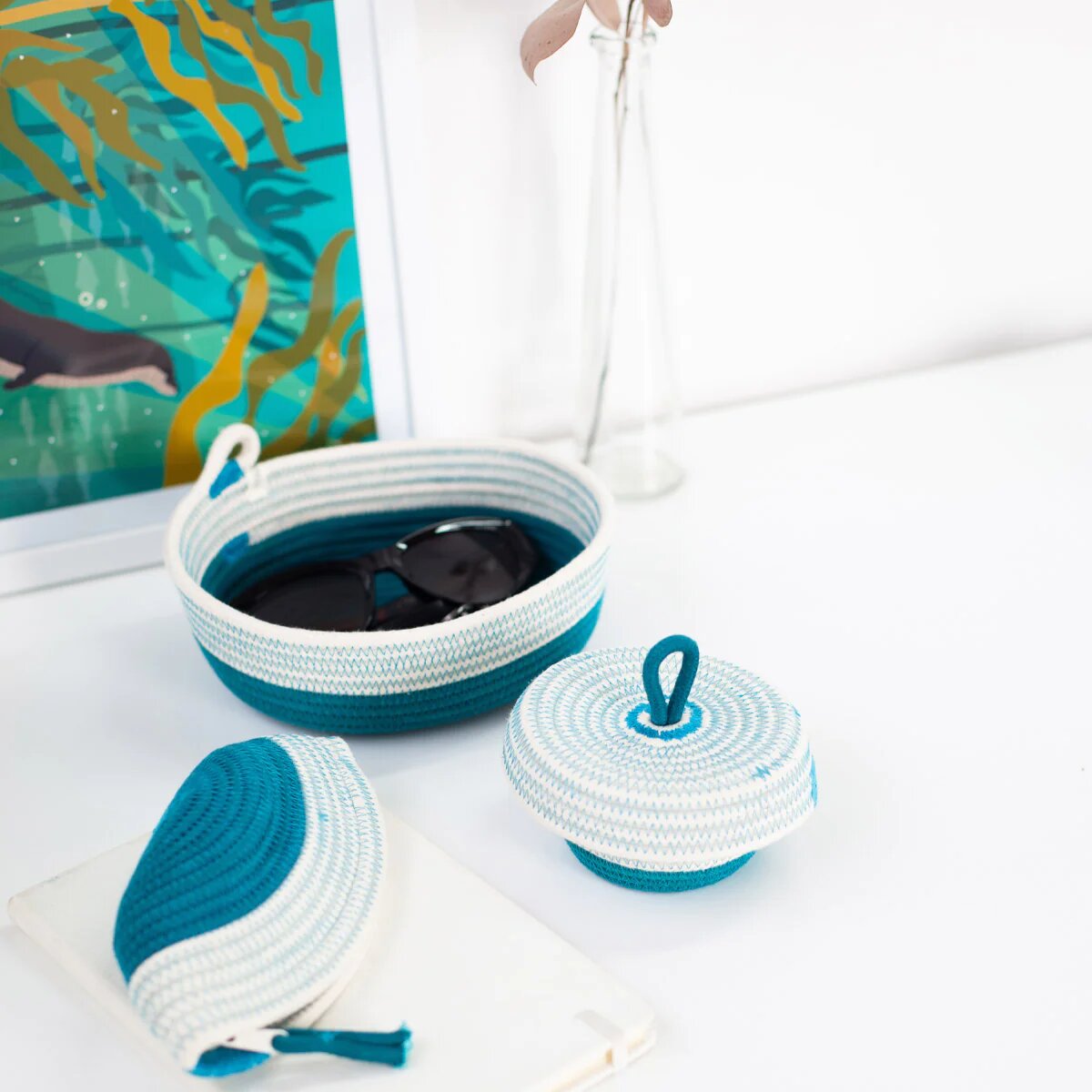 Panier ovale en corde