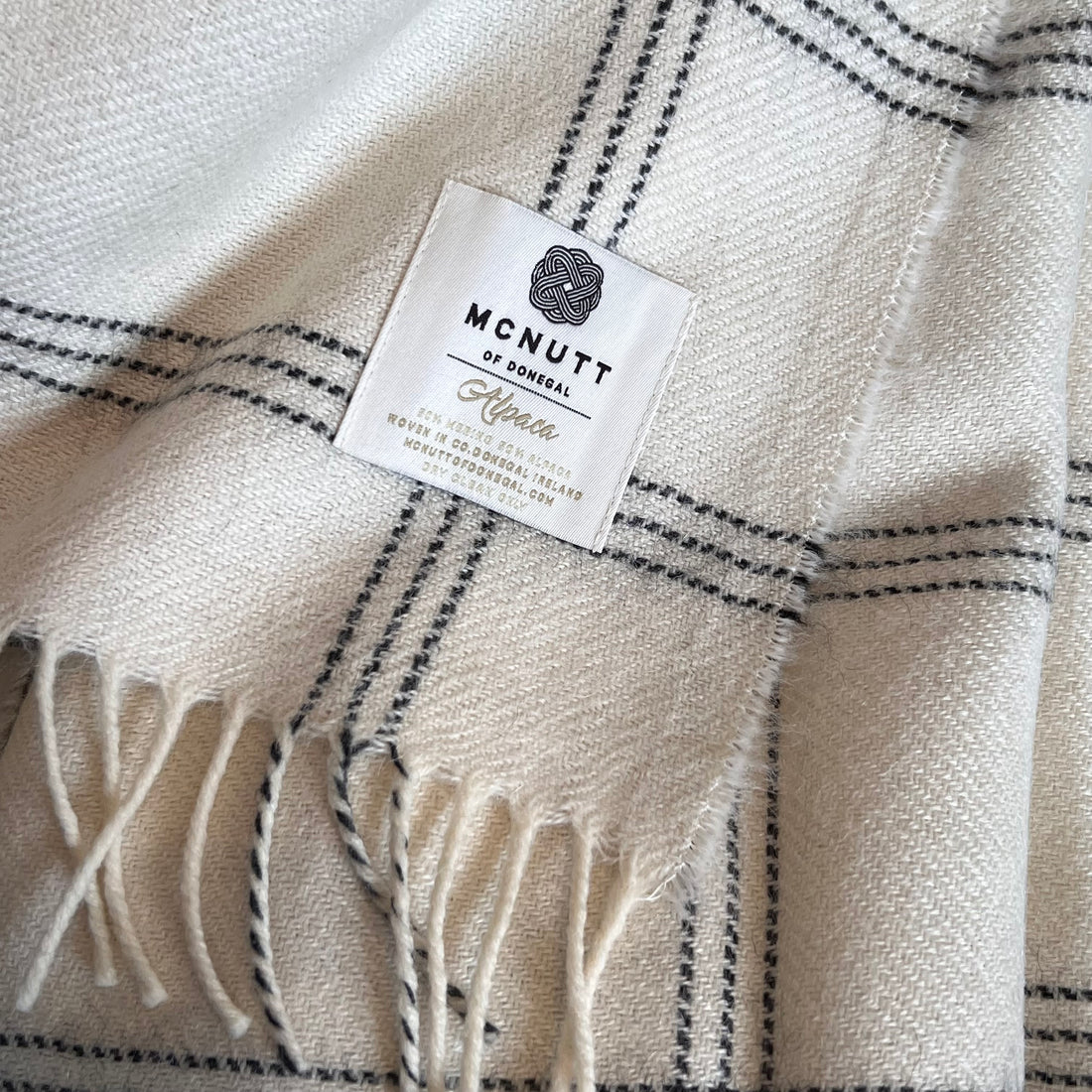 Plaid Alpaca White Pearl