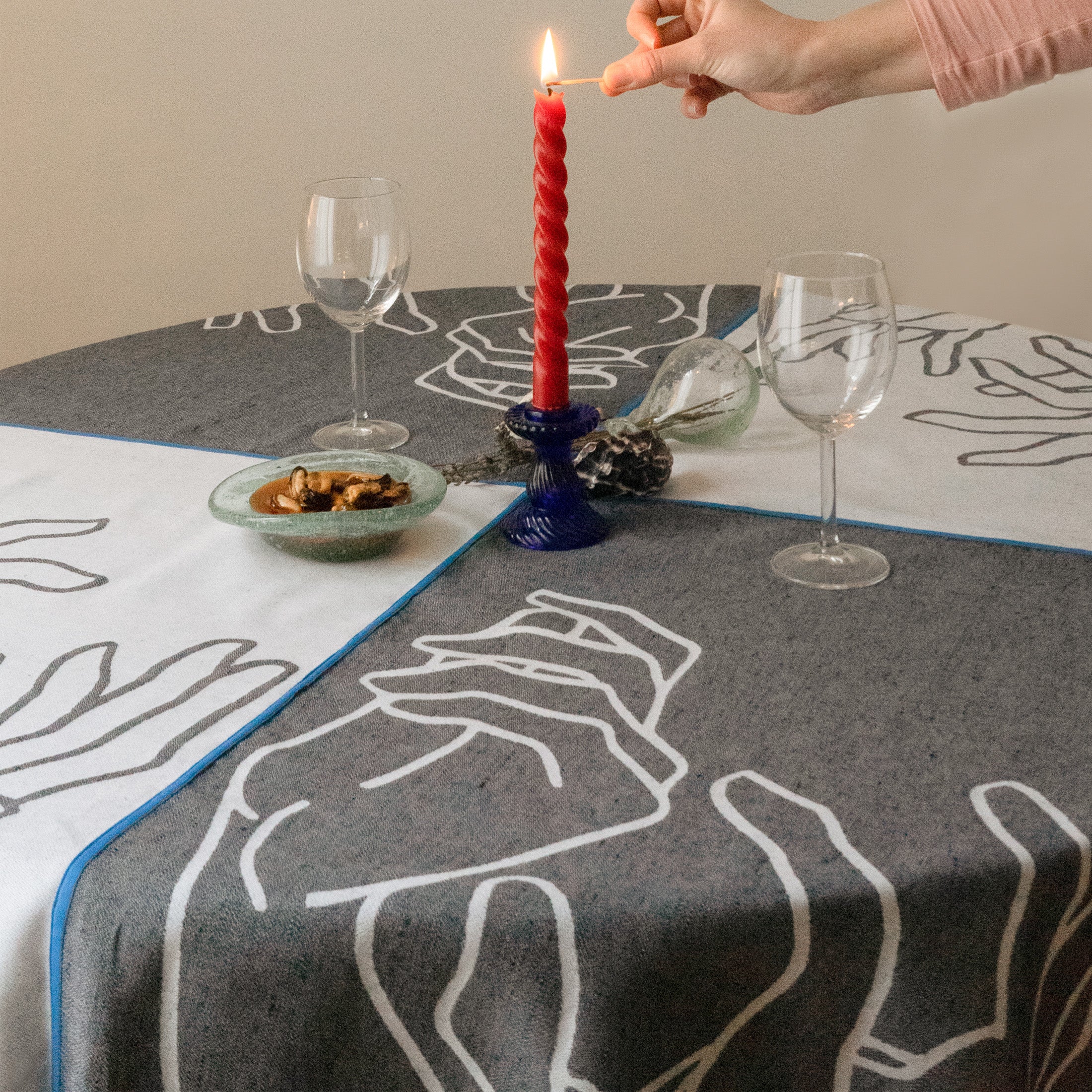 Nappe réversible en jacquard