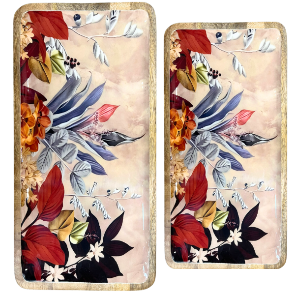 Plateau rectangulaire en manguier laqué