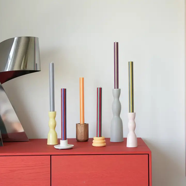 Bougie de table Rayée