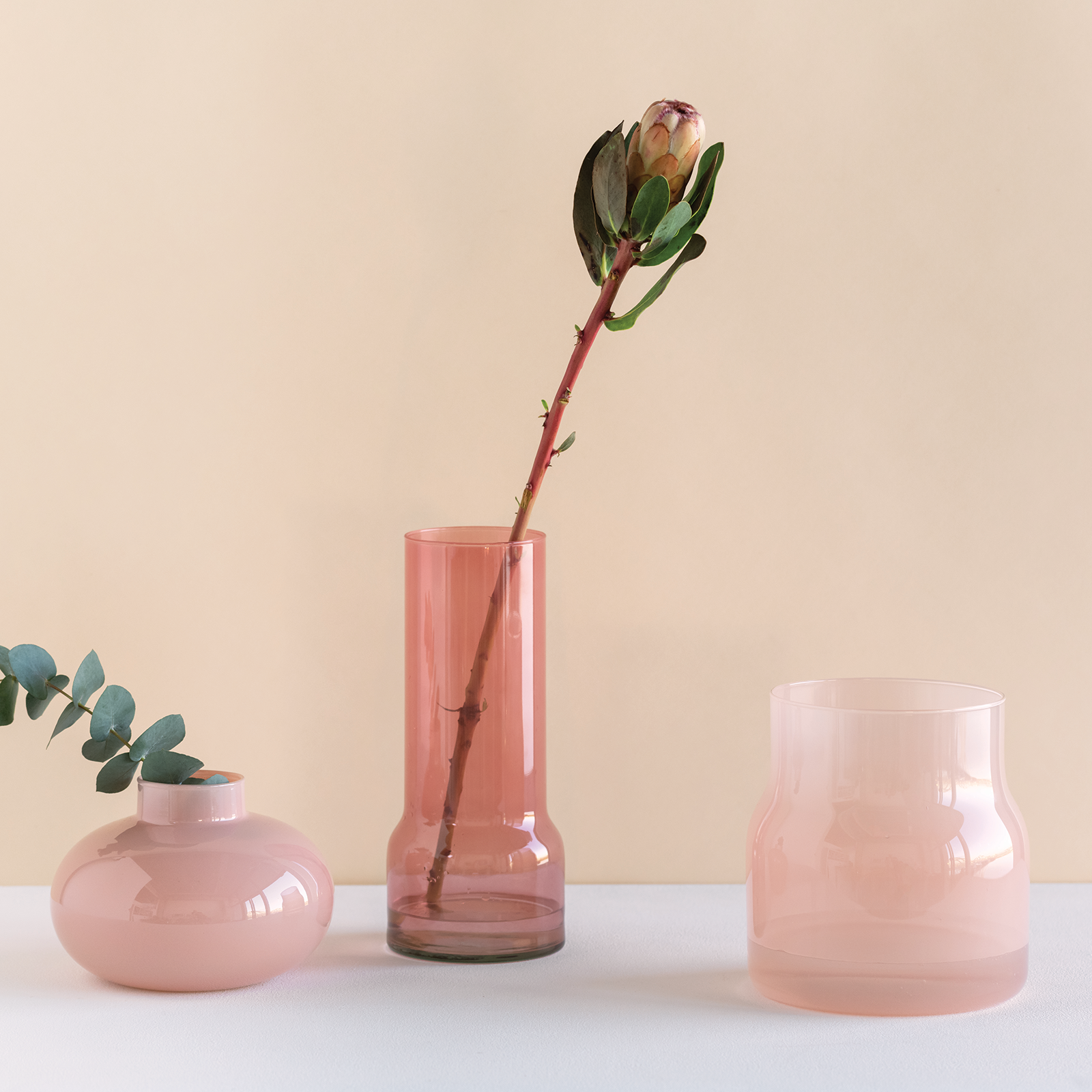 Recycled glass ball vase