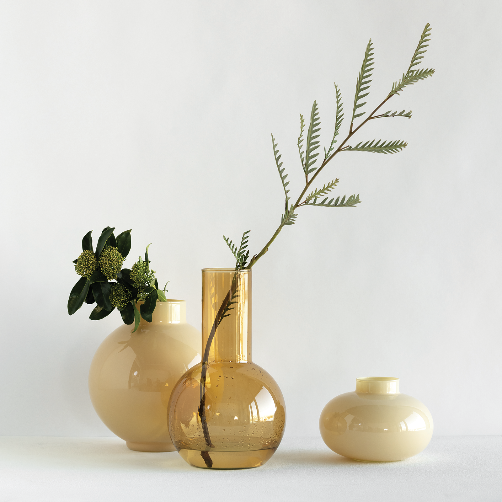 Recycled glass ball vase