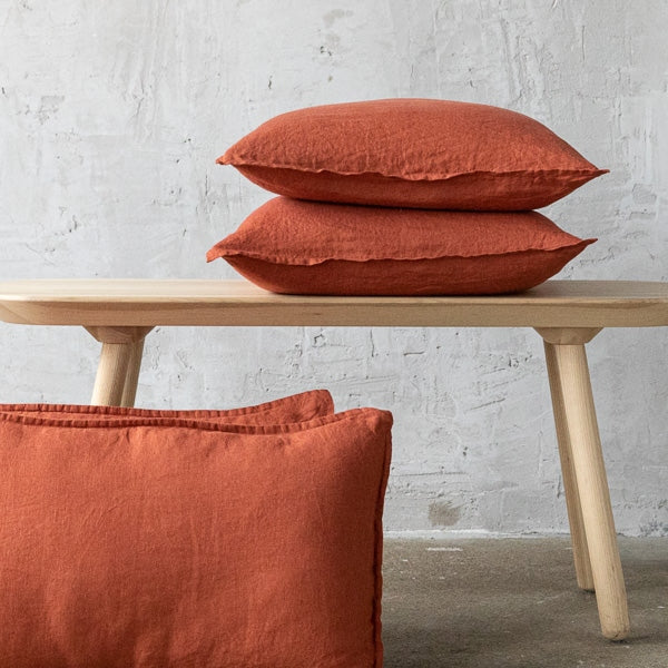 Washed linen cushion