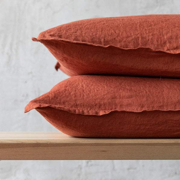 Washed linen cushion