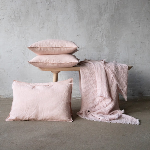 Washed linen cushion