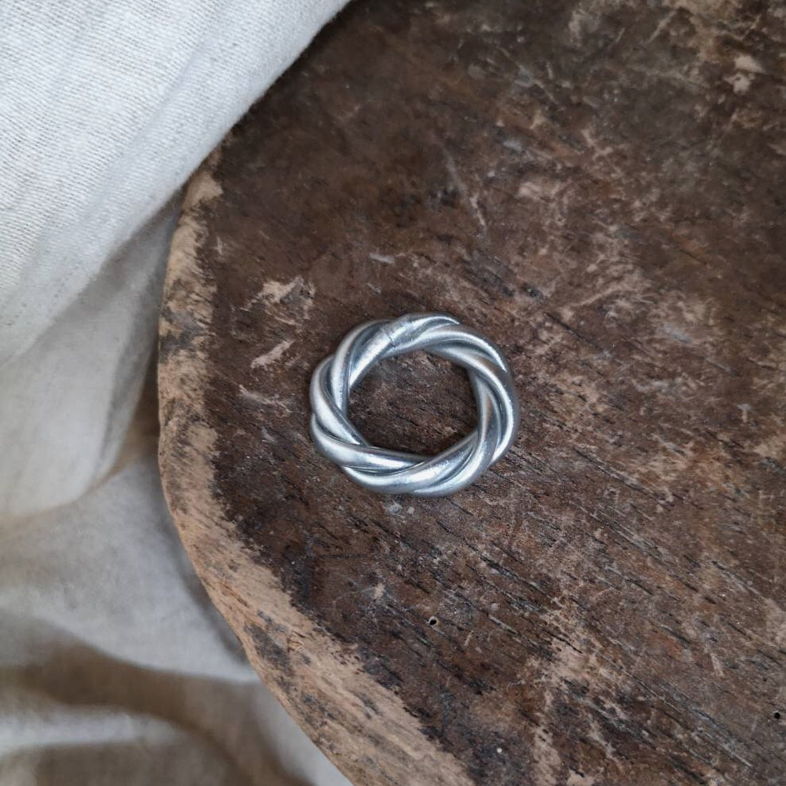 Bague Bouddhiste Torsadée dorée/argentée