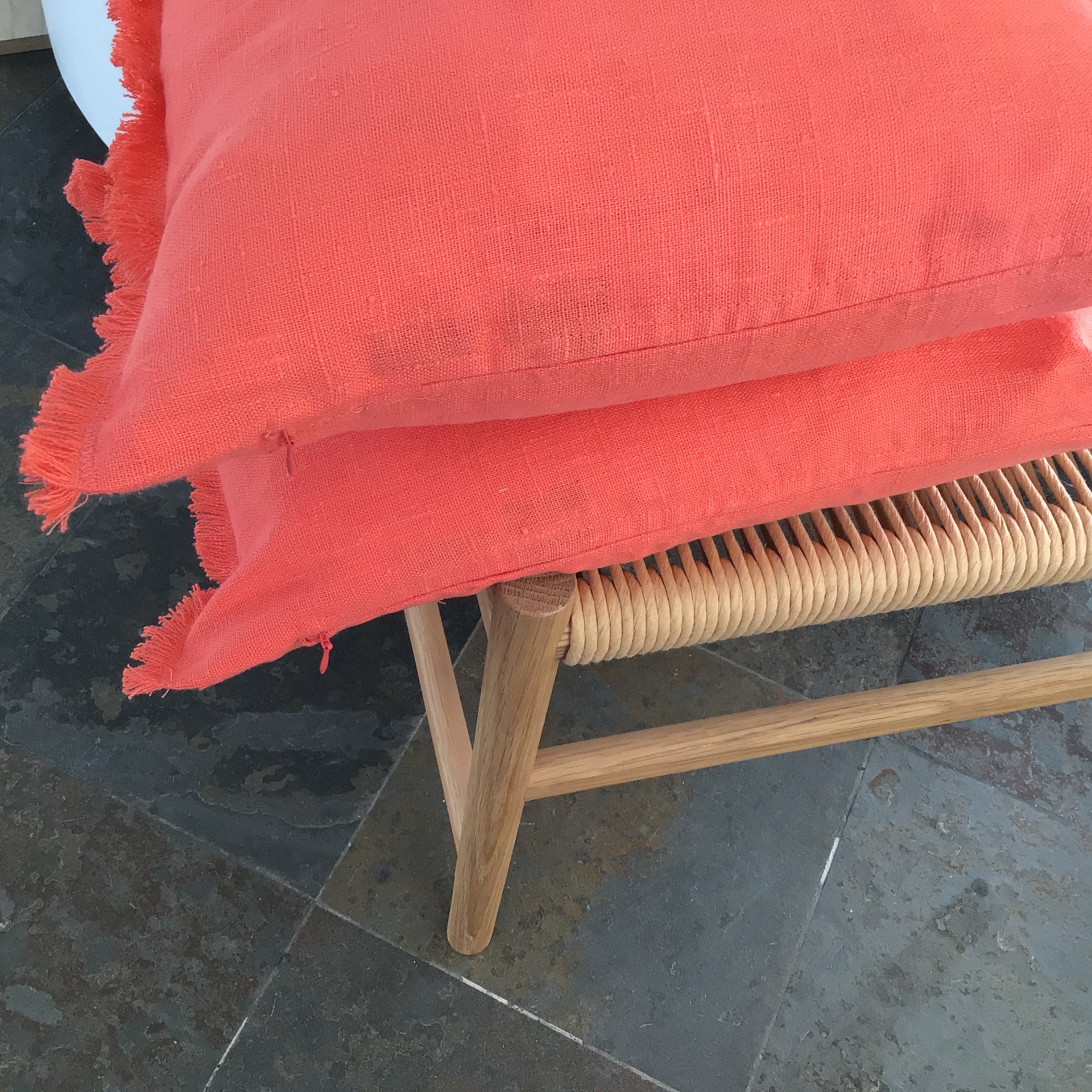 Fringed Linen Cushion