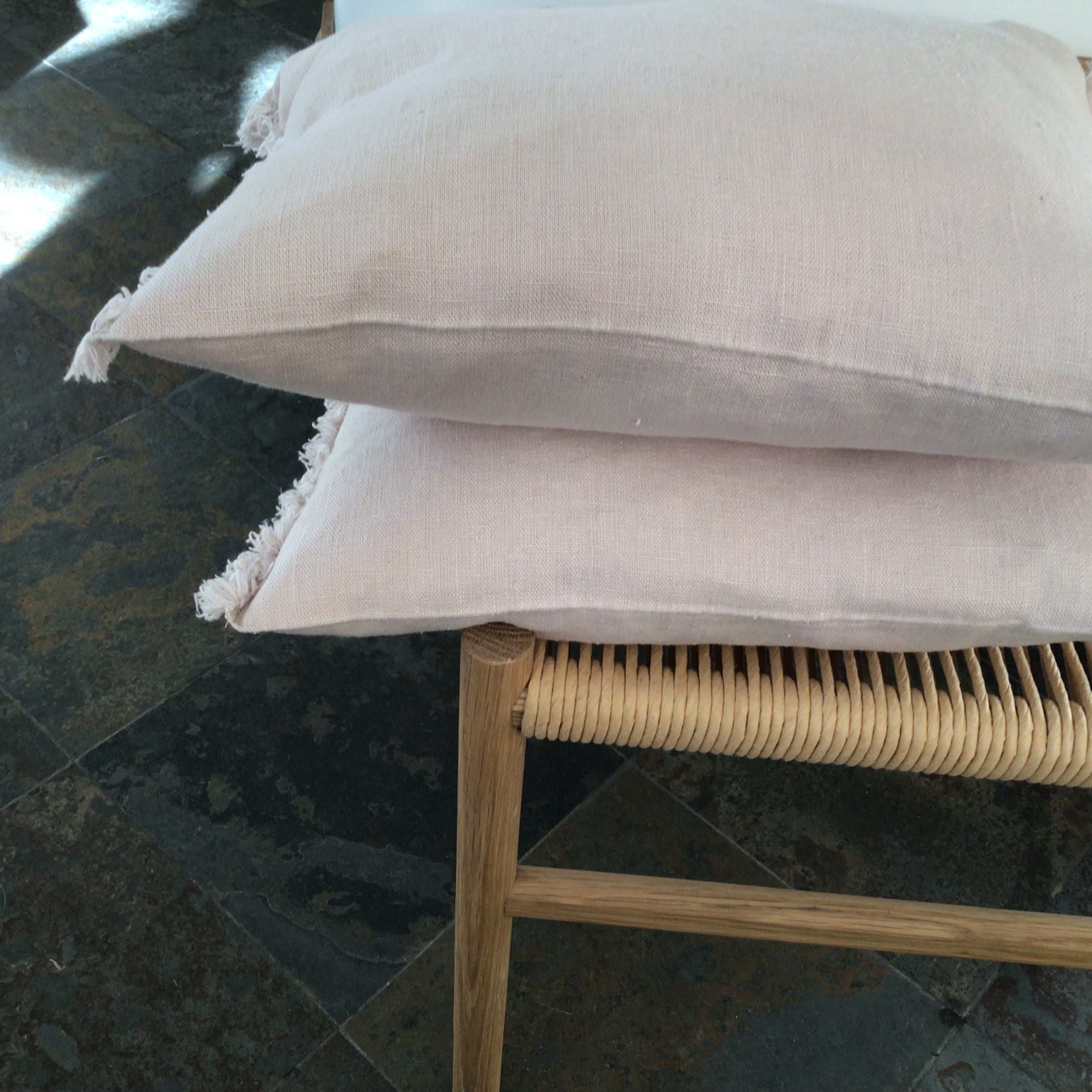 Fringed Linen Cushion