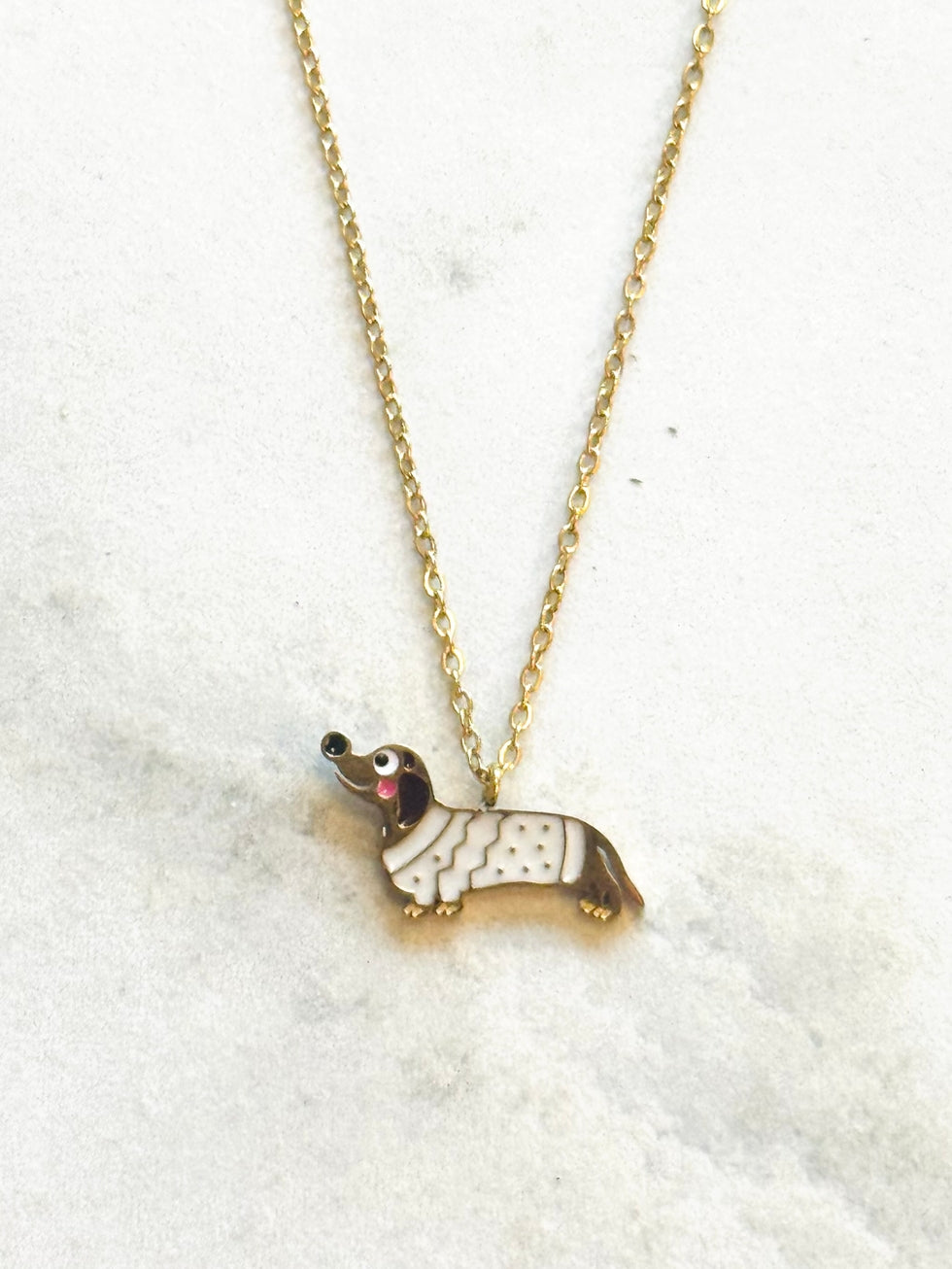 Collier émail Teckel