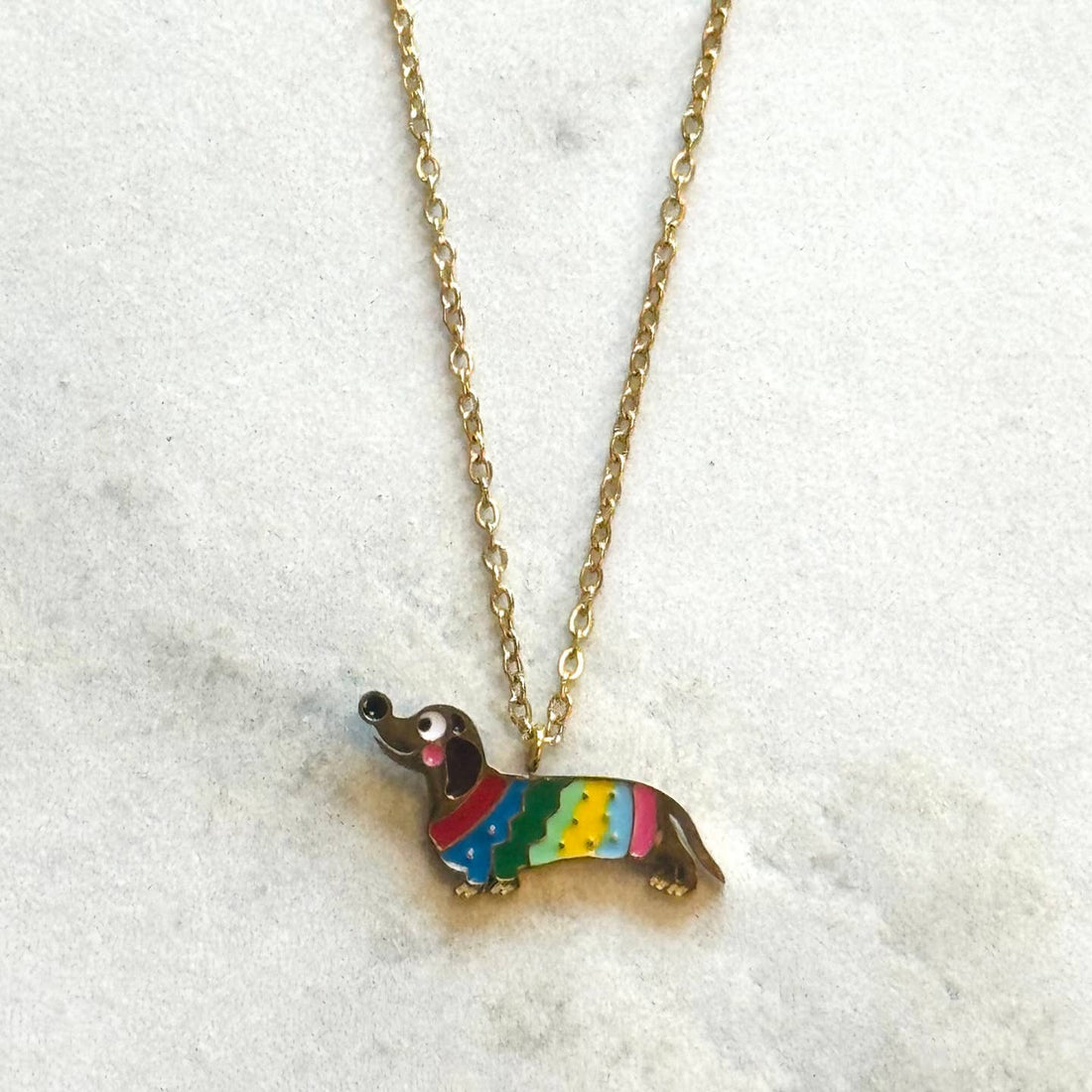 Collier émail Teckel