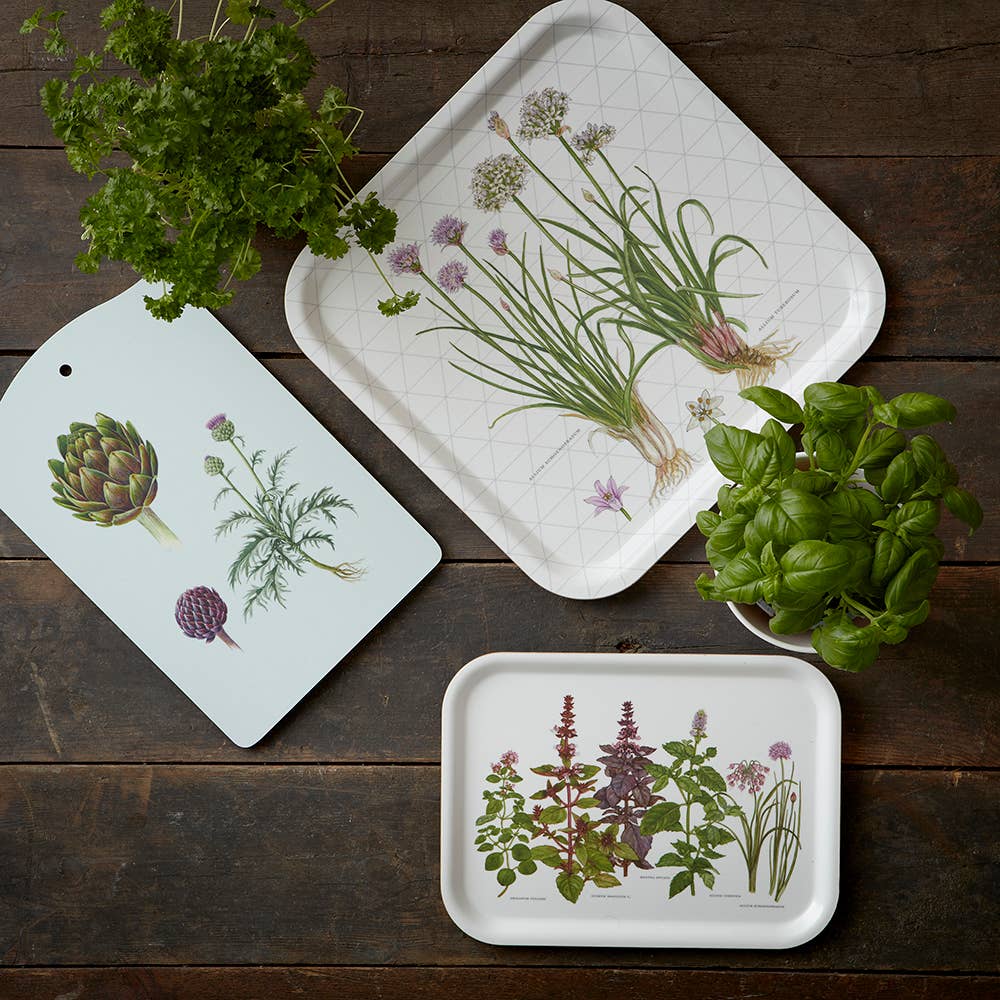 Plateau rectangulaire &quot;HERBES AROMATIQUES&quot; 27x20cm