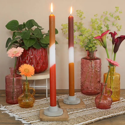 Bougie dégradée tricolore (lot de 2)
