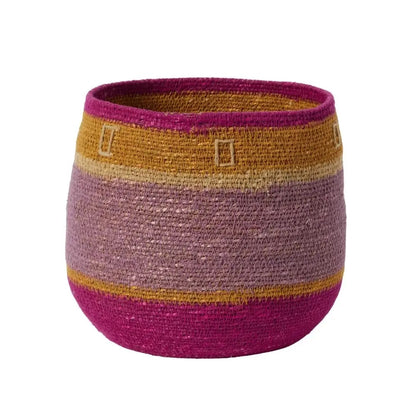 Panier-cache-pot violine/ocre