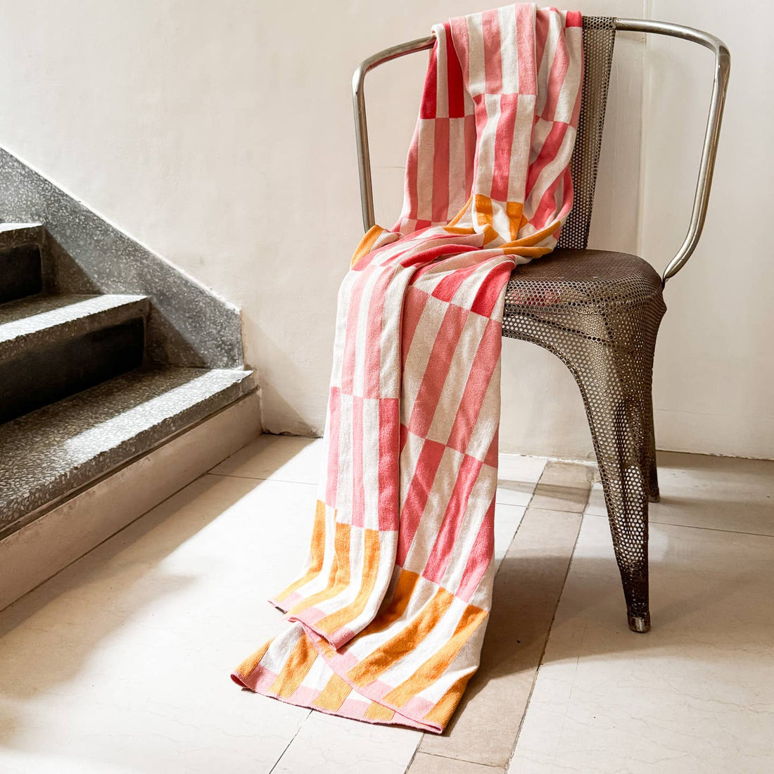 Couverture en coton jacquard