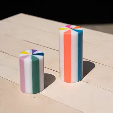 Bougie Pilier Rayée (S)