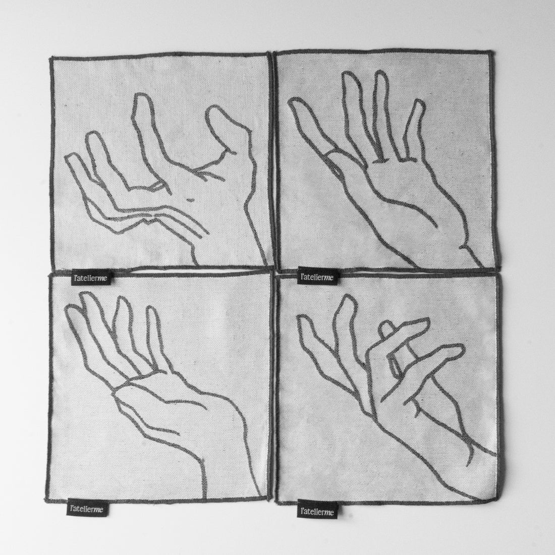 Serviette cocktail réversible en jacquard (Set de 4)