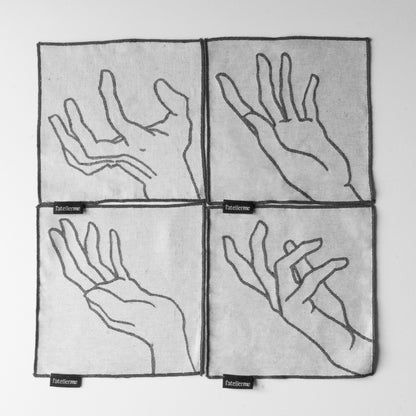 Serviette cocktail réversible en jacquard (Set de 4)