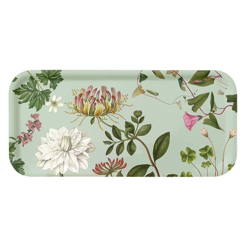 Plateau rectangulaire "FLORA DANICA" 32x15cm