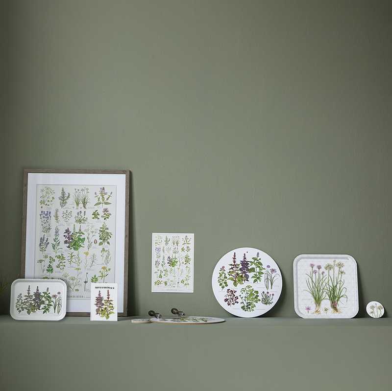 Plateau rectangulaire &quot;HERBES AROMATIQUES&quot; 27x20cm