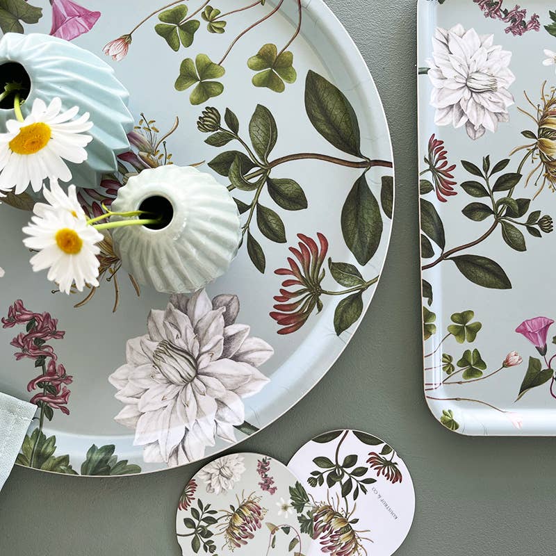 Plateau rectangulaire &quot;FLORA DANICA&quot; 32x15cm