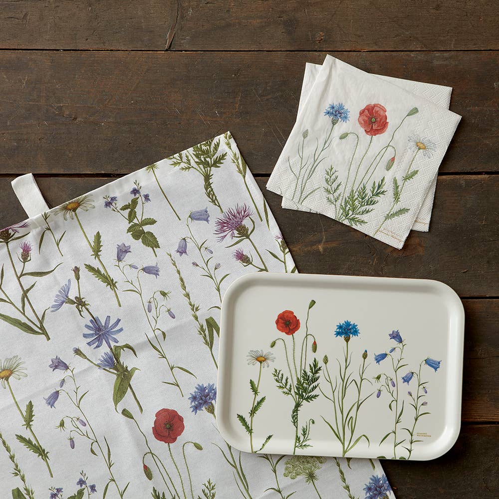 Plateau rectangulaire &quot;HAIE DE FLEURS&quot; 20x27cm