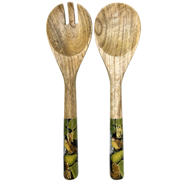 Couverts à salade (manguier/laque)