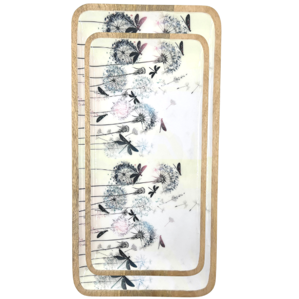 Plateau rectangulaire en manguier laqué